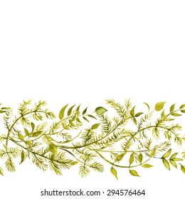 Seamless pattern, Wedding invitation, save the date, wild flowers and leaves