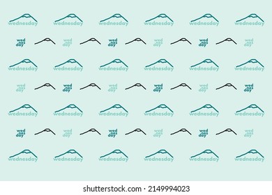 seamless pattern with wednesday and  Mountain on white background. pastel and daily pattern .