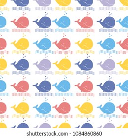seamless pattern with Whales