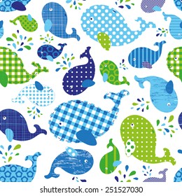 seamless pattern with whales