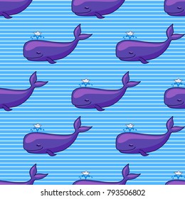seamless pattern with whales