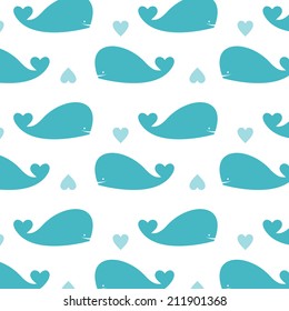 Seamless pattern with whales. Seamless pattern can be used for wallpaper