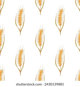 Seamless pattern with wheat doodle for decorative print, wrapping paper, greeting cards, wallpaper and fabric