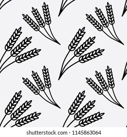 Seamless pattern of wheat ears
