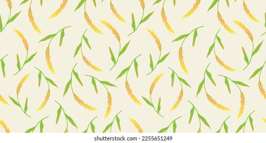 Seamless pattern with wheat ears. Vector illustration in a flat style.