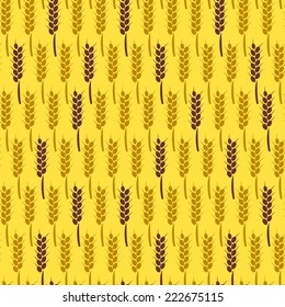 Seamless Pattern with Wheat. Harvest Vector Illustration. Autumn Background