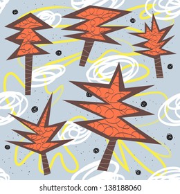 seamless pattern with whimsical trees