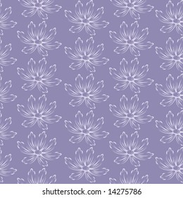 Seamless pattern with white abstract  flowers (can be repeated and scaled in any size)
