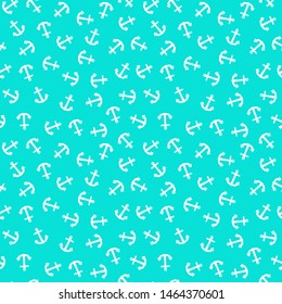 Seamless pattern with white anchors on blue background