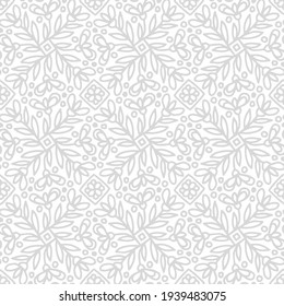 seamless pattern with a white background and abstract gray flowers, vector, seamless pattern