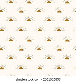 Seamless Pattern.Sun White Background. Vector Illustration