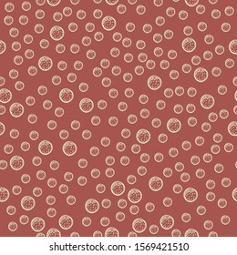 Seamless Pattern with white Balls. Scandinavian Style. Vector Illustration