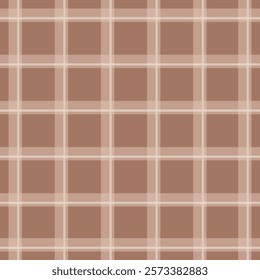 Seamless pattern with white and beige plaid design. Mocha mousse - color 2025. Vector illustration. Simple background for textile, print, paper, fabric, wallpaper