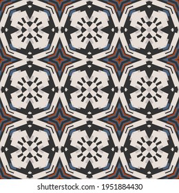 Seamless pattern in white black red for decoration, paper wallpaper, tiles, textiles, neckerchief. Home decor, interior design, cloth design.