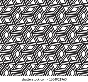 Seamless pattern with white and black rhombuses(cube)