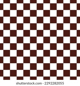 Seamless pattern with white brown checkerboard design 