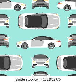 Seamless Pattern White Car