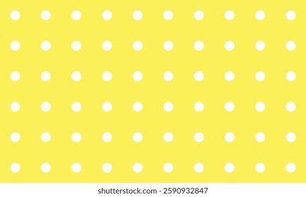Seamless pattern of white circle shapes grid on yellow background
