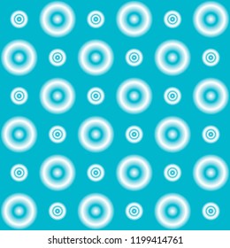 Seamless pattern of white  circles on a background of color aqua