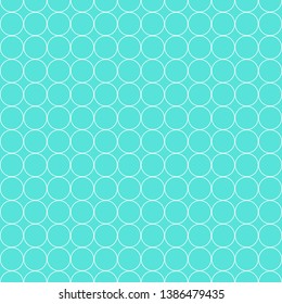 Seamless Pattern of White Circles on Blue Background Flat Vector Illustration