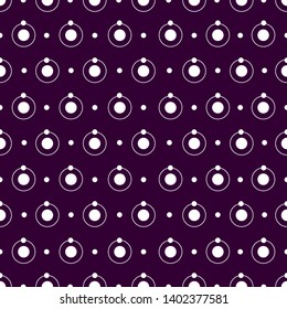 Seamless pattern with white circles on a violet background
