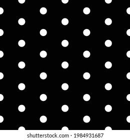 Seamless pattern with white circles on black background