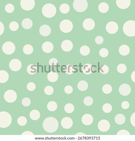 Seamless Pattern of White Circles on Green Background