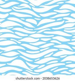 Seamless pattern. White clouds in the form of stripes on a blue background.