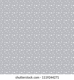Seamless pattern, white clouds and stars on a gray background