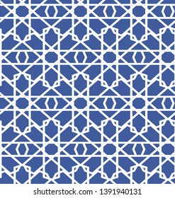 
Seamless pattern of white color on a blue background. Element design Abstraction print vector