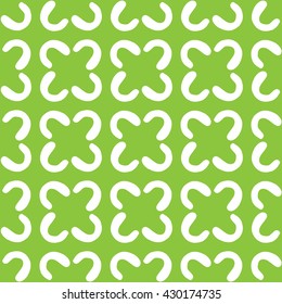 Seamless pattern white curl curve on green background