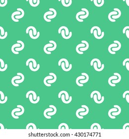 Seamless pattern white curl curve on green background