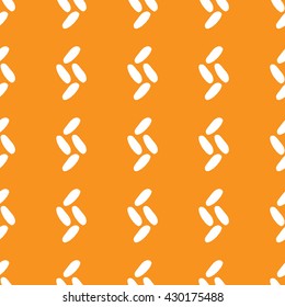Seamless pattern white curl curve on orange background
