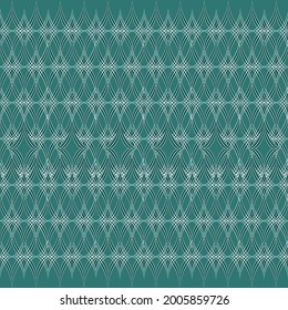 patrón transparente con forma de diamante de curva blanca en fondo verde para el diseño de papel tapiz, tela y textil