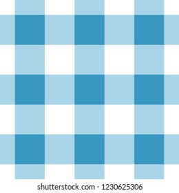 seamless pattern - white, dark and bright blue tartan, tablecloth