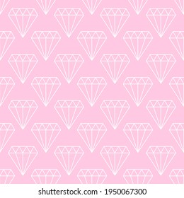 Seamless pattern with white diamonds on a delicate pink background.