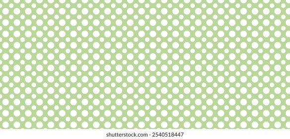 Seamless pattern with white dots in green background