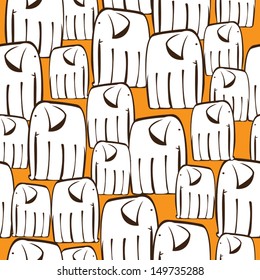 seamless pattern white elephants