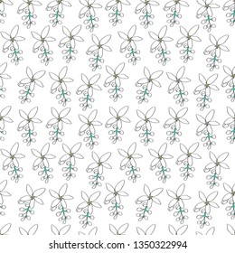 Seamless pattern with white flowers 
