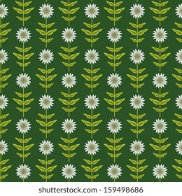 Seamless pattern with white flowers