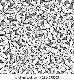 Seamless pattern with white flowers. Floral background Vector illustration Design for web, wallpaper, wrapping, textile, print, fabric, cover, fashion