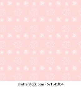 Seamless pattern with white flowers on pink background.