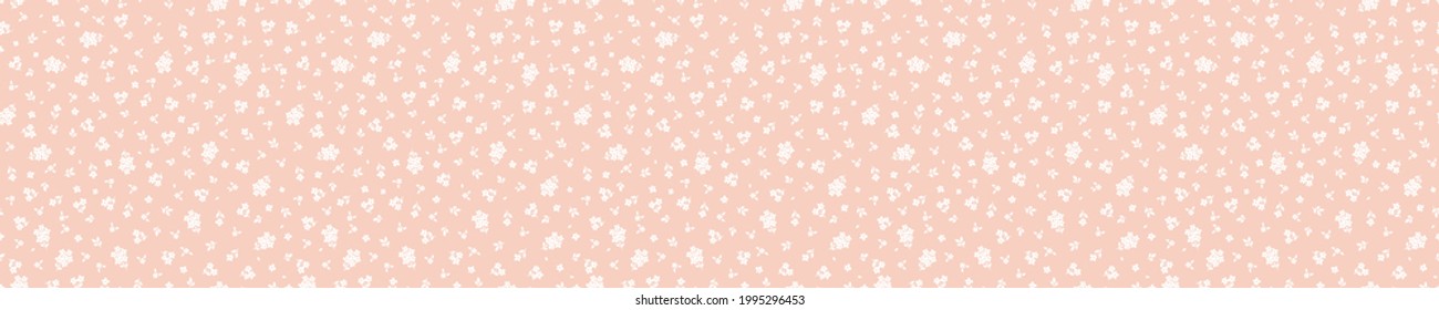 Seamless pattern with white flowers and pink background