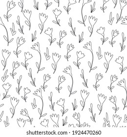 Patrón sin foco de flores blancas. Impresión floral vectorial