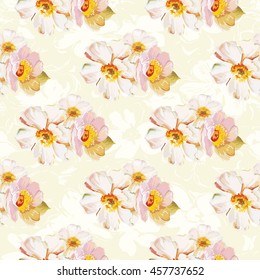 Seamless pattern with white flowers Vector Illustration EPS8