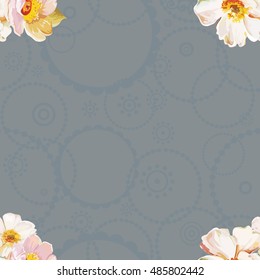 Seamless pattern with white flowers Vector Illustration EPS8
