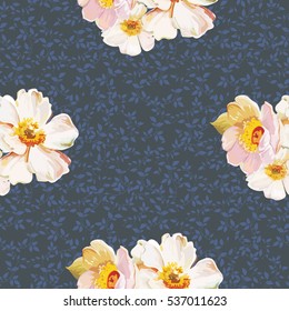 Seamless pattern with white flowers Vector Illustration EPS8