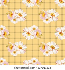 Seamless pattern with white flowers Vector Illustration EPS8