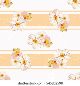 Seamless pattern with white flowers Vector Illustration EPS8