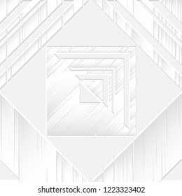 Seamless pattern. White geometric 3D shapes on white background. Can be used for wallpaper, textile, invitation card, wrapping, web page background.